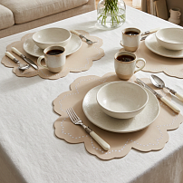 Набор плейсматов Flora Table кремовые (2шт.)